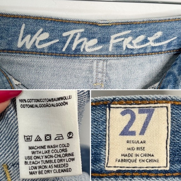 Free People Revolve Sofia Blue Button Fly Distressed Denim Jean Shorts Size 27 - Picture 11 of 12